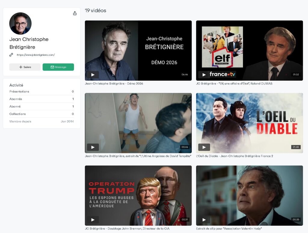 Compte Viméo de Jean-Christophe Brétignière